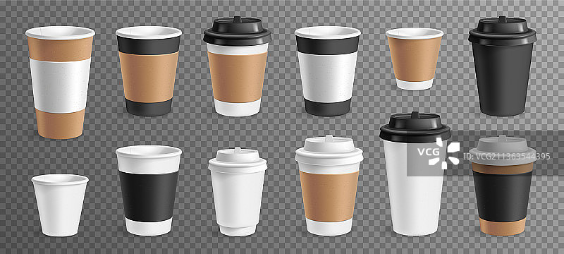 透明咖啡杯套装图片素材