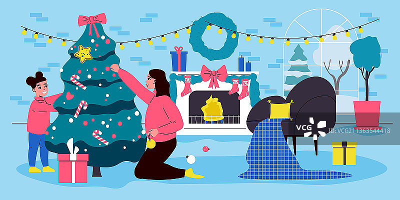 圣诞节扁平背景图片素材