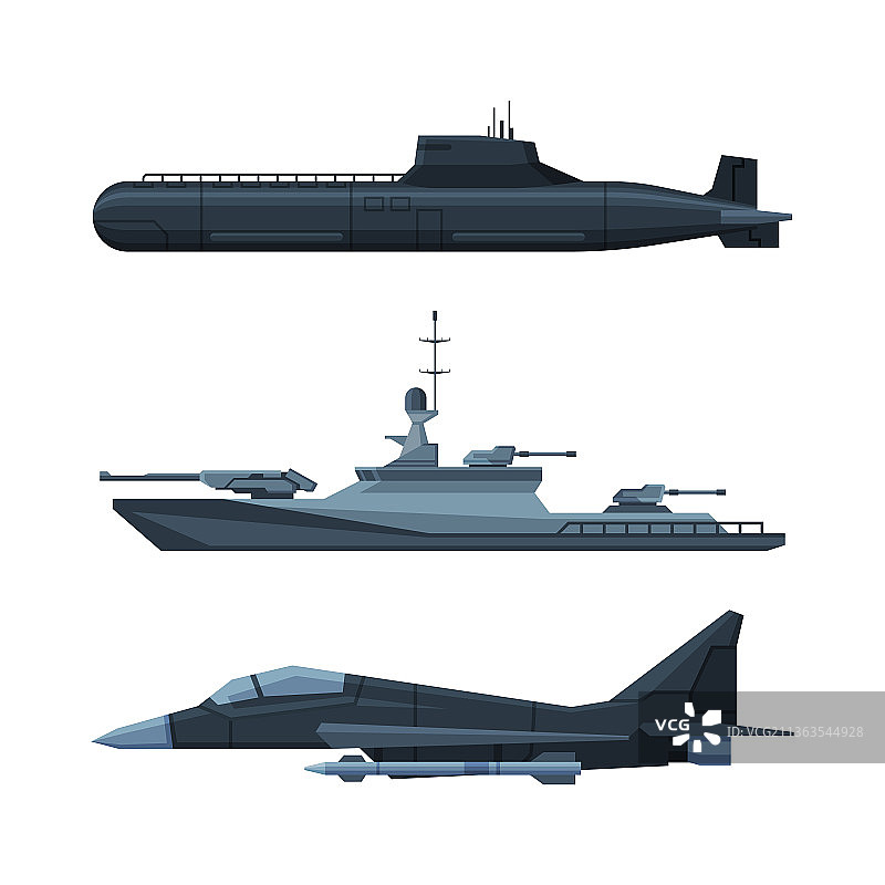 军用飞机和海军车辆图片素材