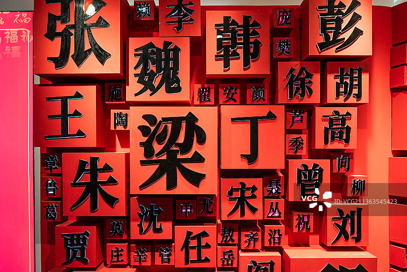中国百家姓文字墙图片素材