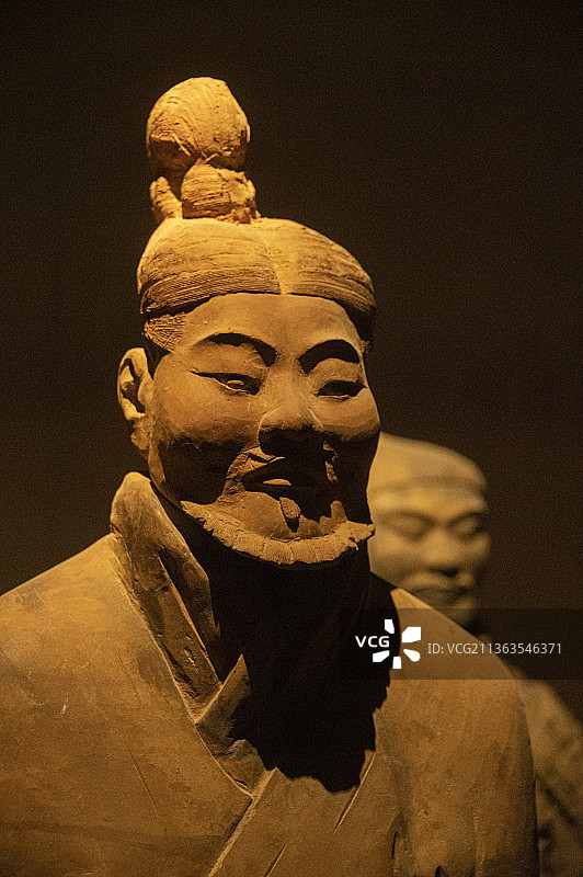 陕西博物院藏品秦陶俑头像特写2图片素材