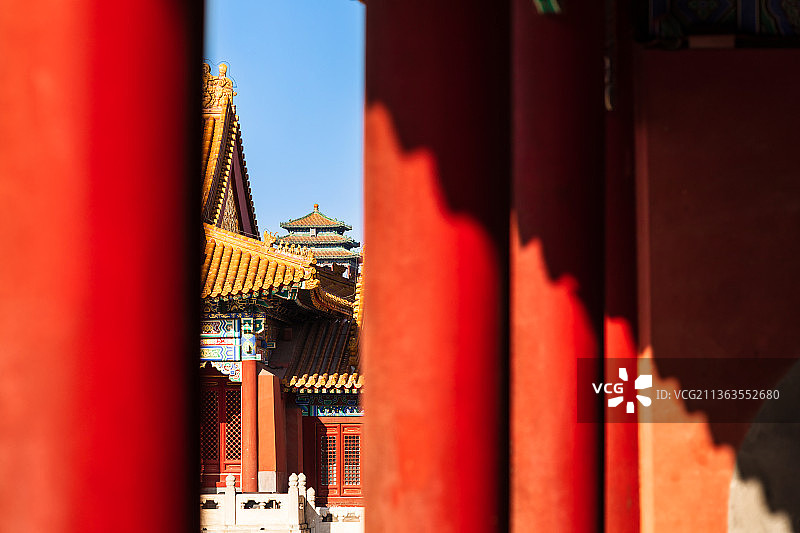 北京故宫博物院 阳光下的紫禁城 光影故宫图片素材