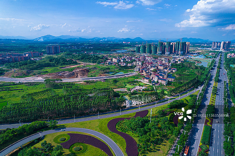 广西桂林临桂新区航拍图片素材