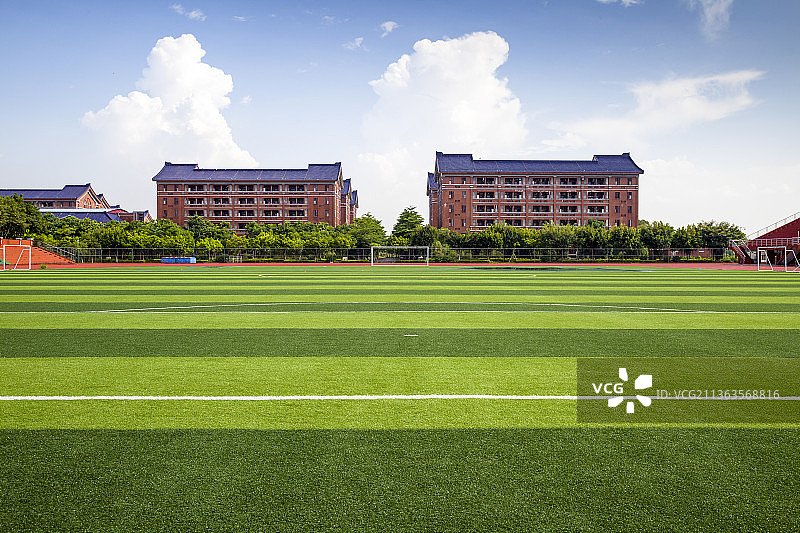 没有人的足球场全景图片素材