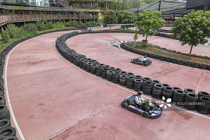 广东佛山高明盈香生态园卡丁车特写图片素材