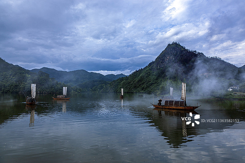 瓯江帆影图片素材