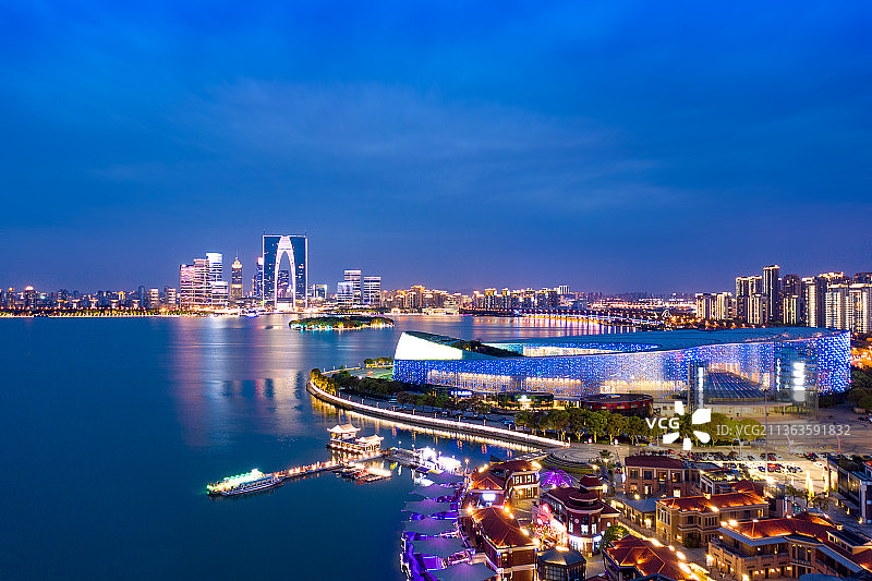 金鸡湖夜景图片素材