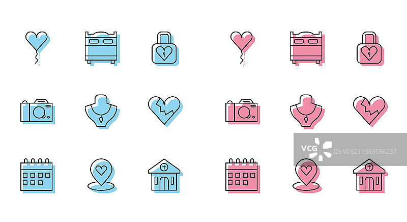 带心形气球的地点日历图片素材