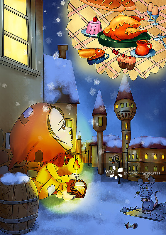 卖火柴的小女孩图片素材