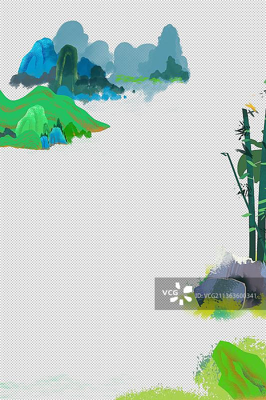 海报模板植物环保 自然景色户外风光 山水 中国风旅游环境图片素材