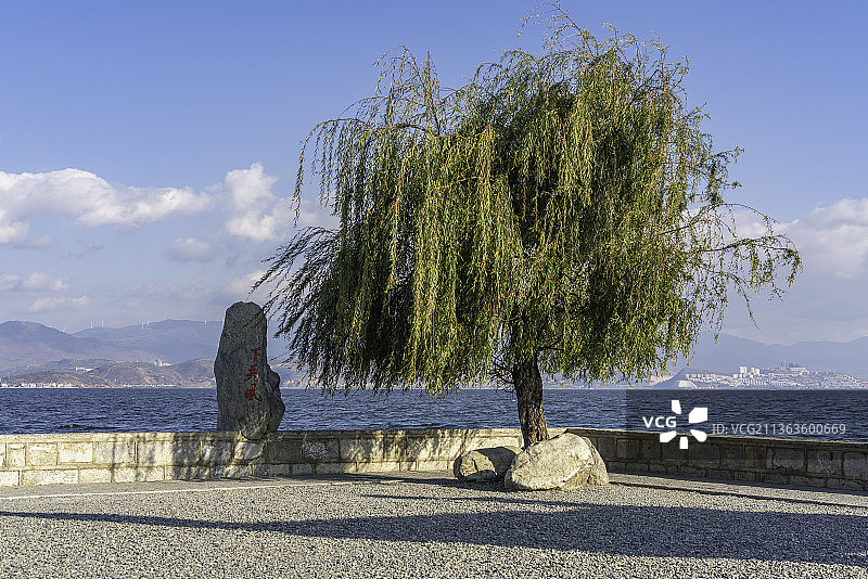 中国云南省大理市洱海风光，秋天的洱海图片素材