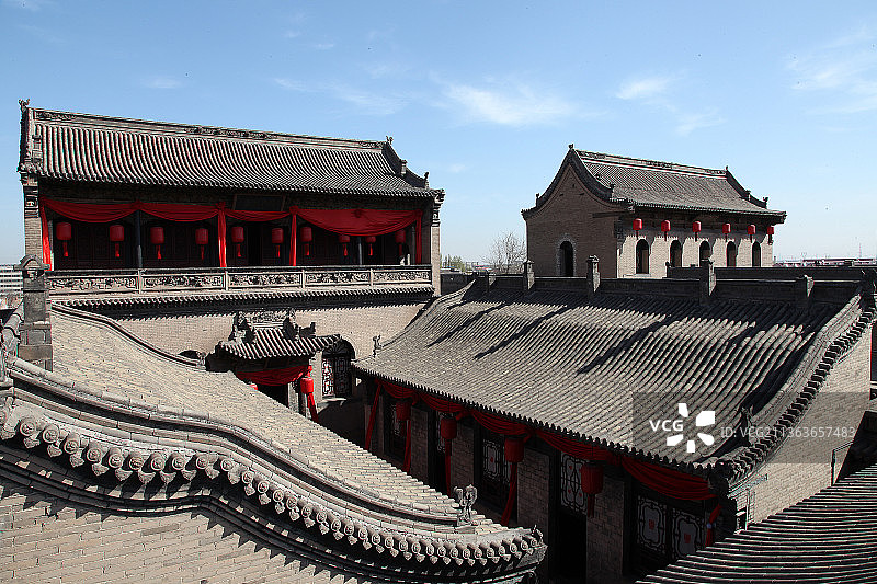 乔家大院，晋商，古建，旅游，大红灯笼高高挂图片素材