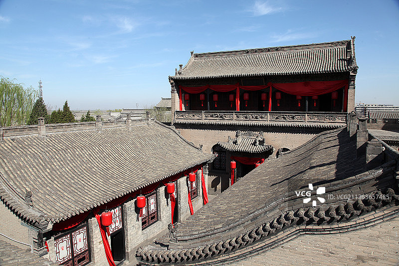 乔家大院，晋商，古建，旅游，大红灯笼高高挂图片素材