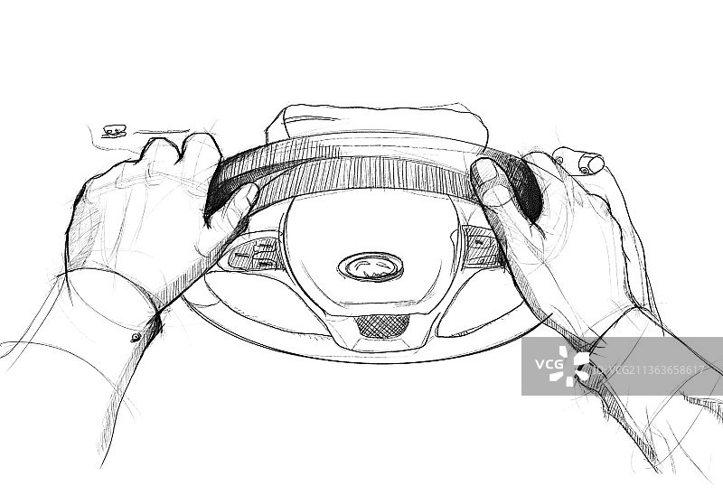 司机开车的手部特写图片素材