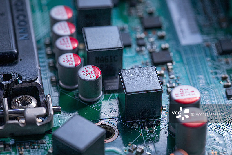 电脑主板电路图发光元器件人工智能电路板图片素材