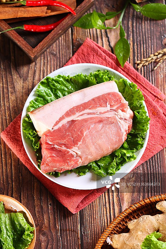 猪肉前腿肉肉沫肉块新鲜猪肉图片素材