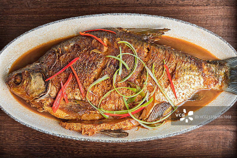 红烧鳊鱼 家常菜图片素材