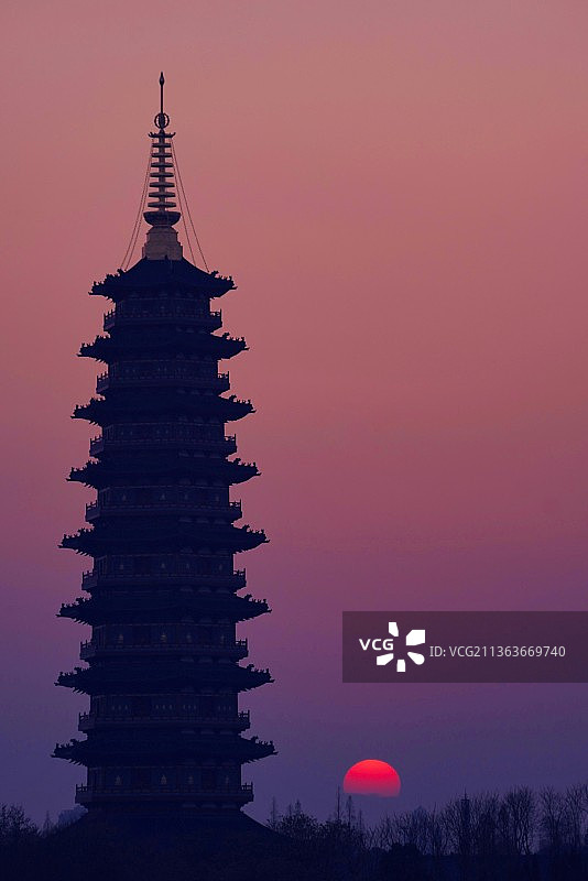 夕照万佛塔图片素材