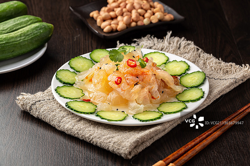 即食老醋海蜇头图片素材