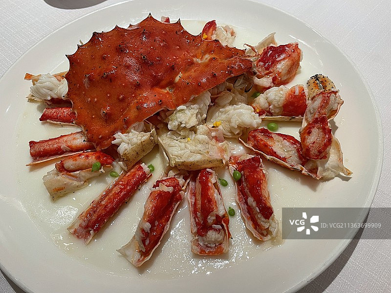 花雕蒸深海阿拉斯加蟹 帝王蟹图片素材