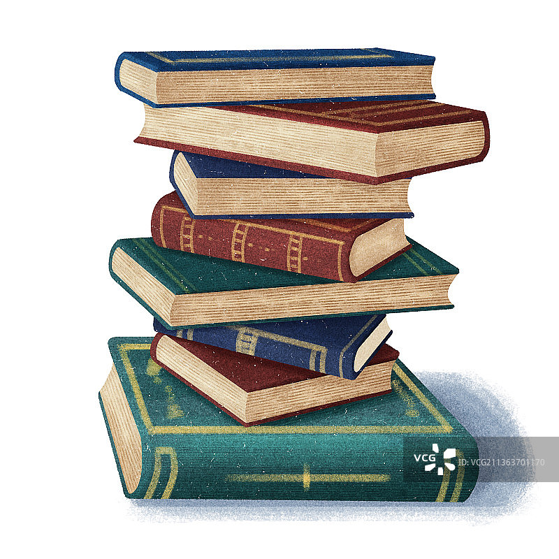 老旧书本插画图片素材