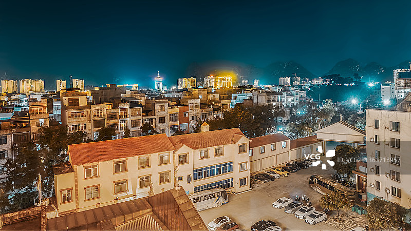 靖西城夜景图片素材