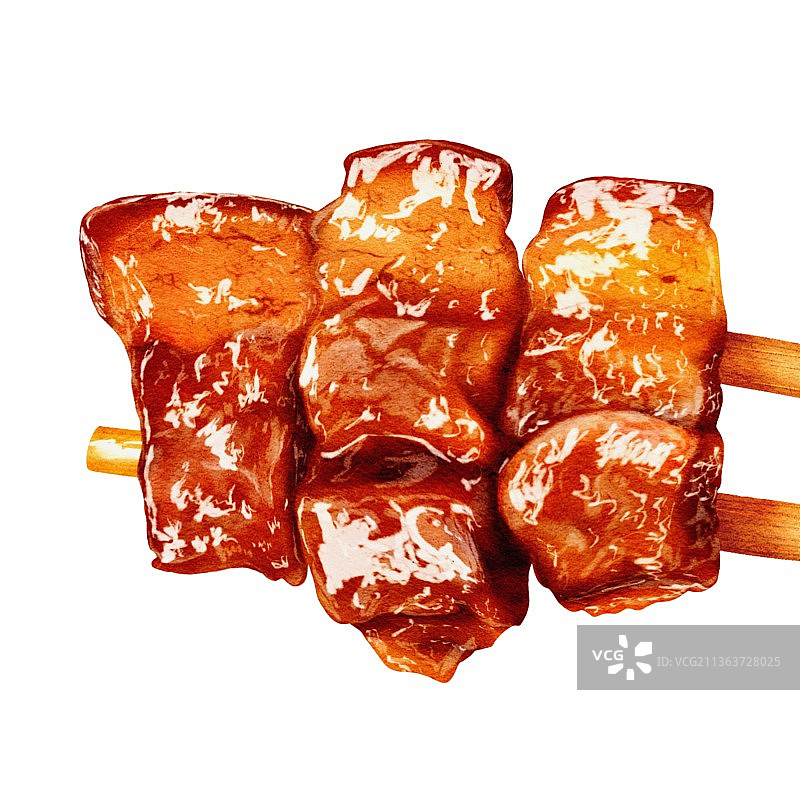 水彩红烧肉图片素材
