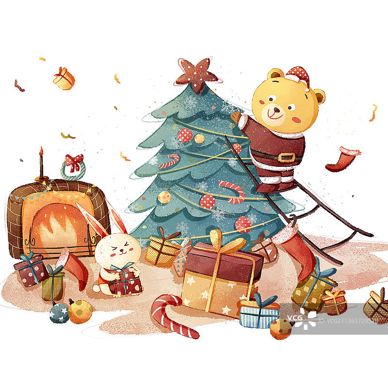 圣诞节装扮圣诞树图片素材