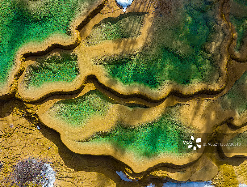 航拍冬日九寨沟图片素材