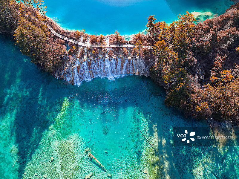 航拍冬日九寨沟图片素材