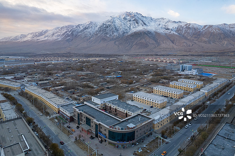 喀什塔什库尔干县城航拍图片素材