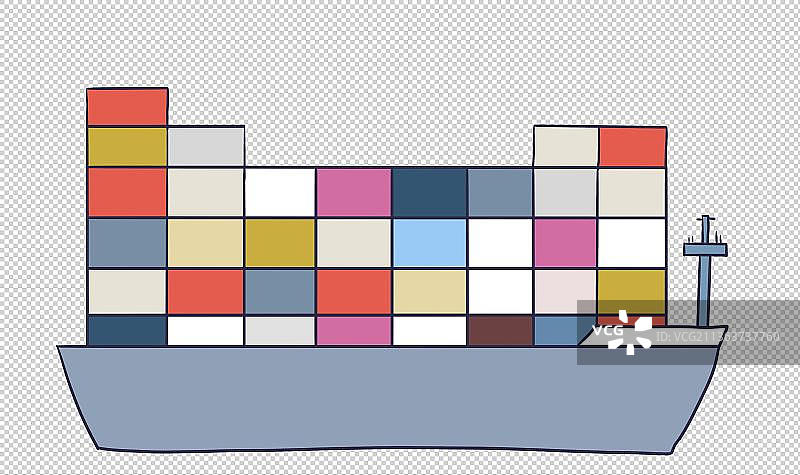 元素：集装箱船图片素材