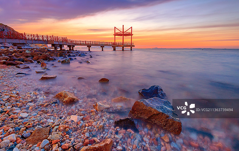 养马岛日落图片素材