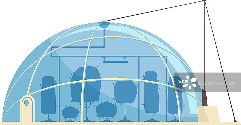 火星圆顶舱模块构成图片素材