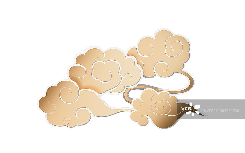 中国风祥云装饰图案3D渲染图片素材