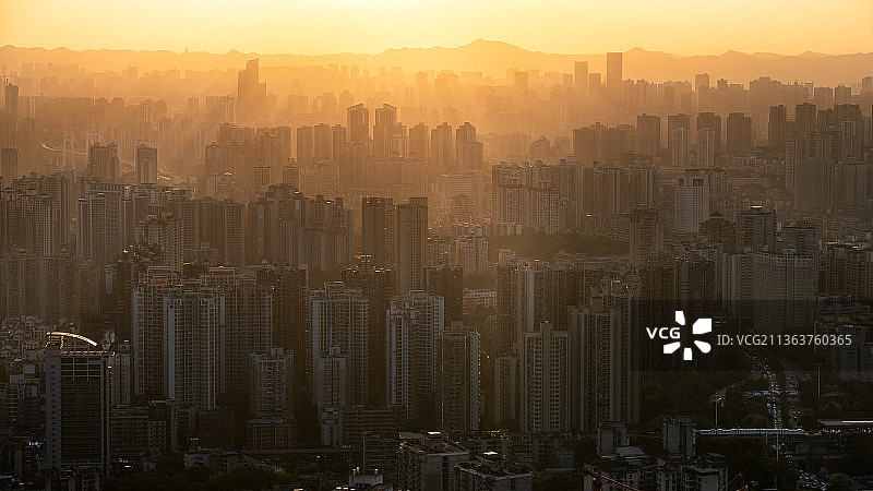 重庆南坪日落天际线图片素材