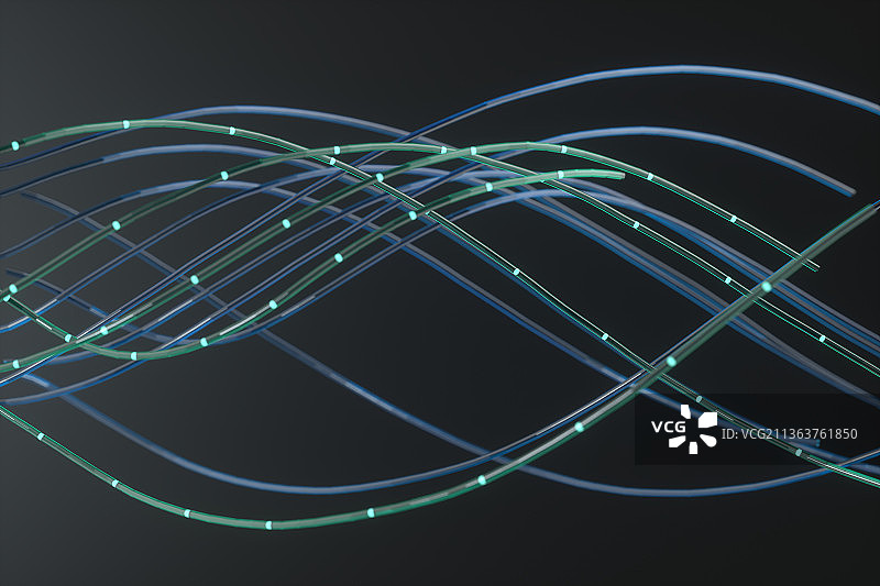 3D渲染的玻璃粒子线条图片素材