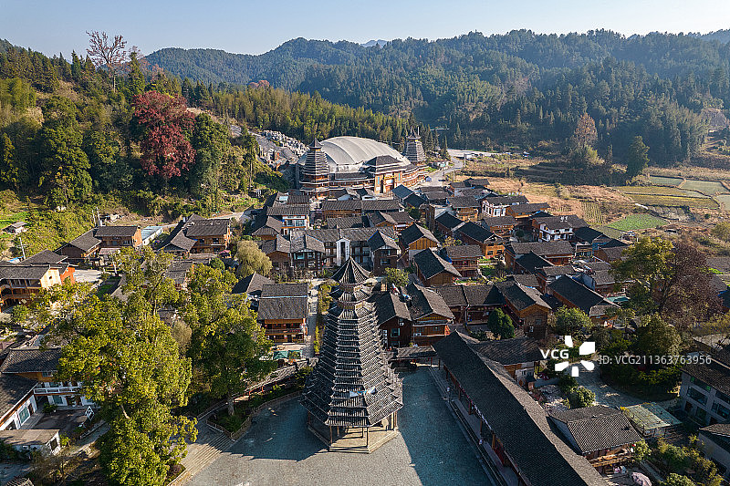 贵州省铜仁市江口县梵净山寨沙侗寨图片素材