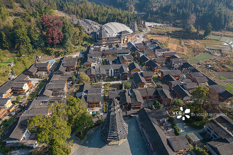 贵州省铜仁市江口县梵净山寨沙侗寨图片素材