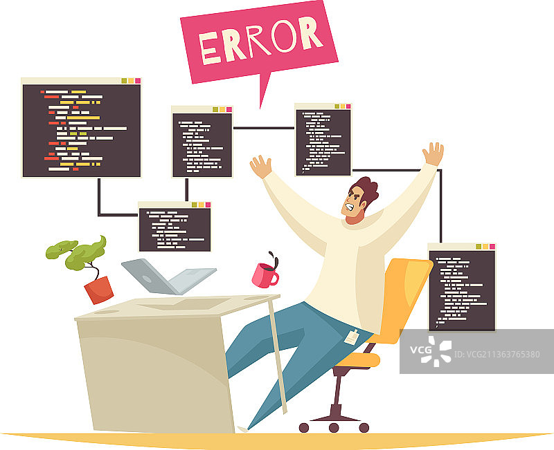 程序员错误涂鸦组合图片素材