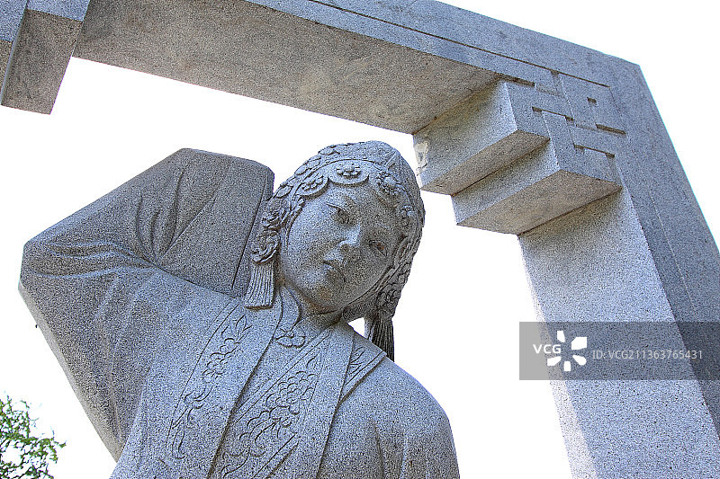 河北省唐山市乐亭县文园评剧人物雕塑图片素材