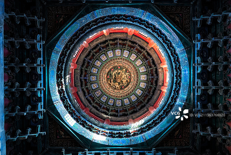 故宫千秋亭藻井图片素材