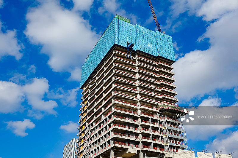 建设中的高楼  房地产 住宅楼 建筑工地图片素材