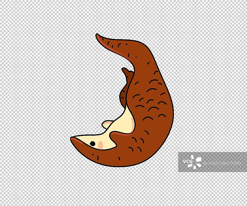 快乐卡通手绘漫画设计元素穿山甲图片素材