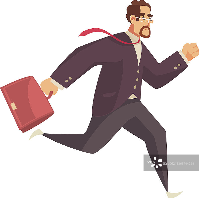 跑步的商务男人构图图片素材