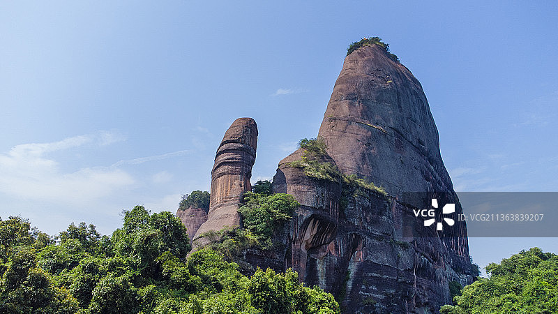 广东韶关丹霞山，阳元石图片素材