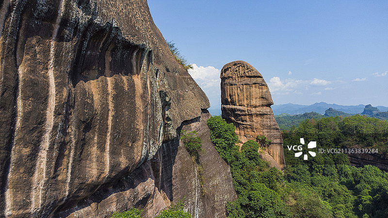 广东韶关丹霞山，阳元石图片素材