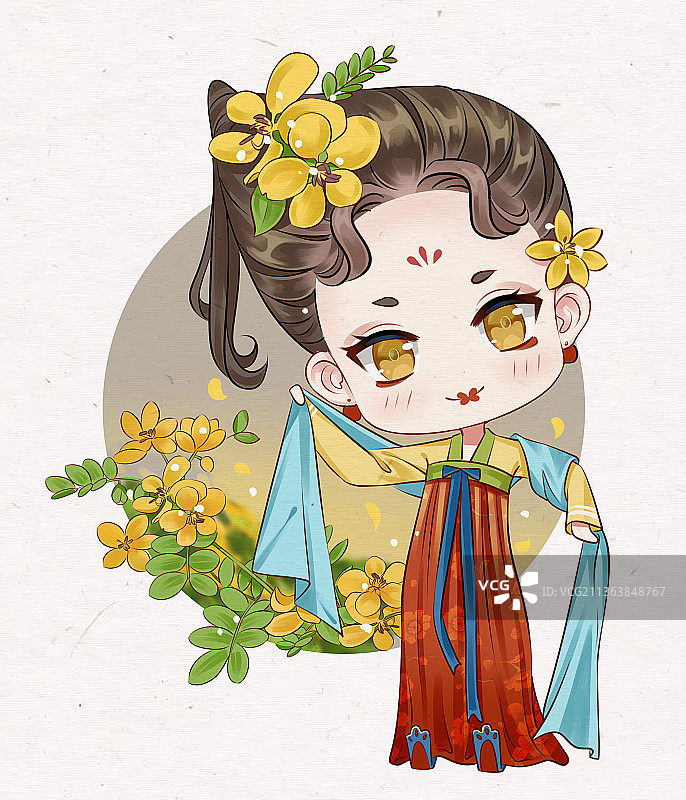 古风q版小美人图片素材