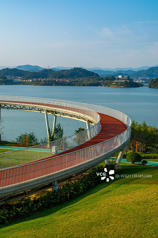 杭州临安青山湖风光 临安区旅游景点风景 青山湖国家森林公园 青山湖绿道景观图片素材