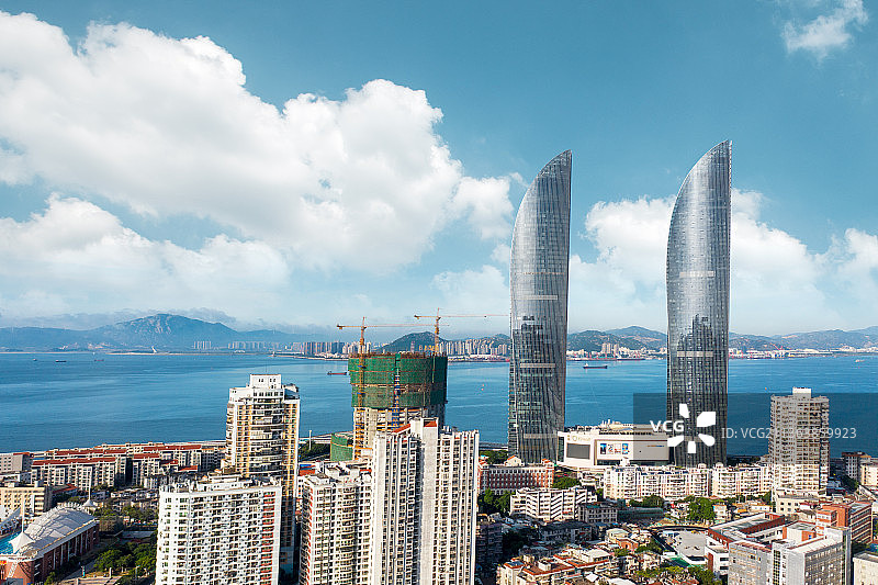 厦门城市海岸线图片素材